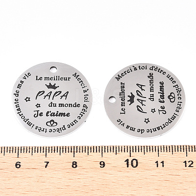 Non-Tarnish 201 Stainless Steel Pendants STAS-T064-38P-3-1