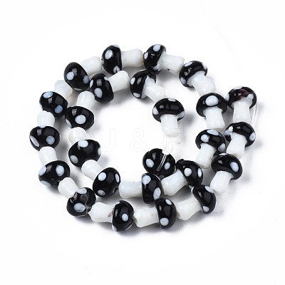 Mushroom Handmade Lampwork Beads Strands LAMP-R116-11A-1