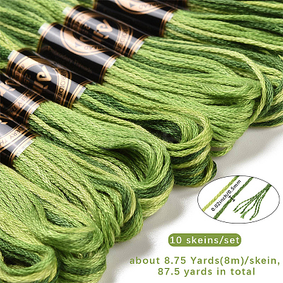 10 Skeins 6-Ply Polyester Embroidery Floss OCOR-CY0004-38K-1