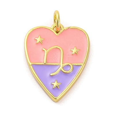 Brass Enamel Pendants KK-Z077-01G-10-1