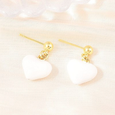 Women's Brass Stud Earrings EJEW-Z164-19G-01-1