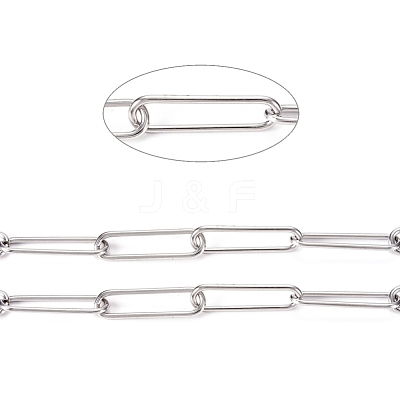 Tarnish Resistant 304 Stainless Steel Paperclip Chains CHS-L022-02C-1