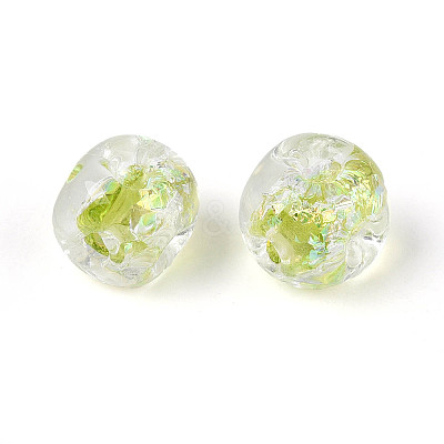 Handmade Foil Lampwork Beads Strands FOIL-T008-04H-1