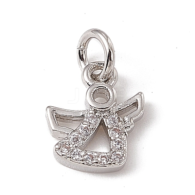 Brass Micro Pave Cubic Zirconia Charms ZIRC-F132-90P-1