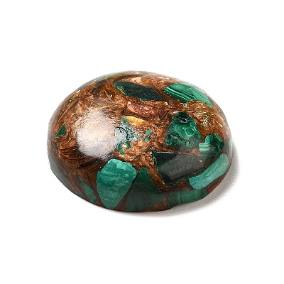 Assembled Synthetic Bronzite and Malachite Cabochons G-I339-08A-1