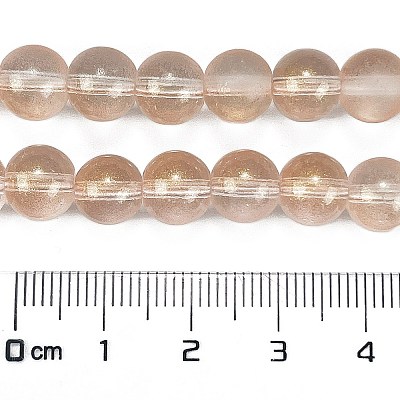 Frosted Transparent Glass Bead Strands X1-GLAA-P065-8mm-05-1