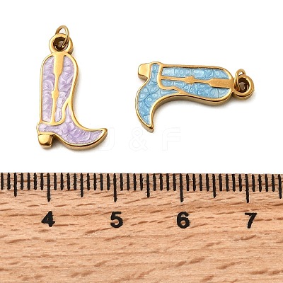 304 Stainless Steel Enamel Pendants STAS-B097-26G-07-1