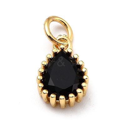 Brass Micro Pave Cubic Zirconia Pendants ZIRC-D120-01G-M-1
