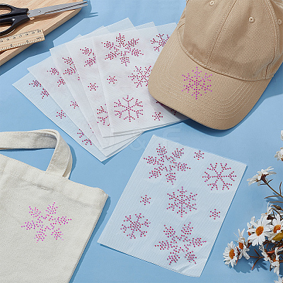 Snowflake Pattern Hotfix Rhinestones DIY-WH0430-205B-1