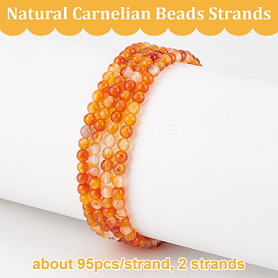 2 Strands Natural Carnelian Beads Strands G-OC0004-99-1