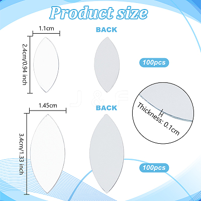 200Pcs 2 Styles Mirror Surface Mosaic Tiles Glass Cabochons DIY-OC0012-43-1