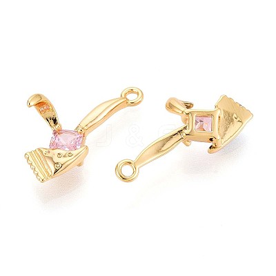 Brass Micro Pave Cubic Zirconia Pendants KK-N263-96B-G-1