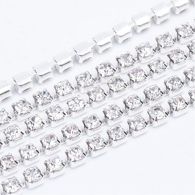Brass Rhinestone Strass Chains CHC-T003-SS10-01S-1