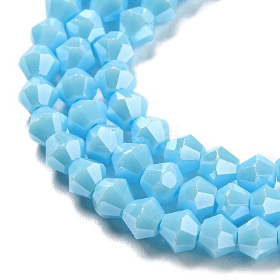 Opaque Solid Color Electroplate Glass Beads Strands GLAA-F029-P4mm-C12-1