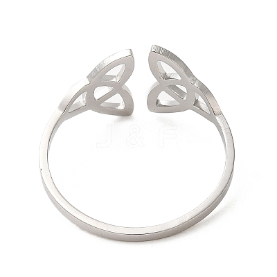 Non-Tarnish 304 Stainless Steel Open Cuff Ring RJEW-Z026-06P-1