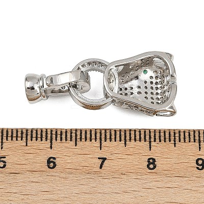 Brass Micro Pave Cubic Zirconia Fold Over Clasps ZIRC-L062-K01-P-1-1
