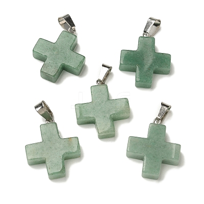 Natural Green Aventurine Pendants G-Z067-06P-05-1