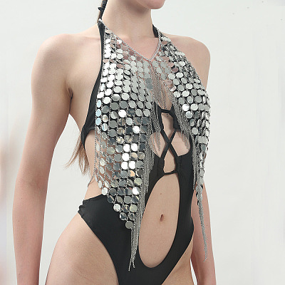 Flat Round Acrylic Sequin Body Chains WG8C6C1-02-1