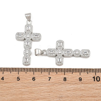 Brass Micro Pave Cubic Zirconia Pendants CU-CBADC6C-12P-04-1