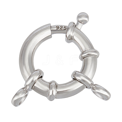 1Pc 925 Sterling Silver Spring Ring Clasps STER-BC0003-01B-1