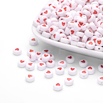 Flat Round Acrylic Beads PB37C9070-2-1