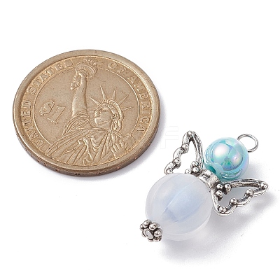 Acrylic and Alloy Pendants PALLOY-JF02237-1