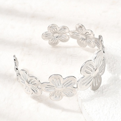 25MM 304 Stainless Steel Hollow Flower Cuff Bangles for Women SA-CBAB767-30P-1