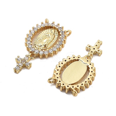 Brass Micro Pave Cubic Zirconia Pendants KK-Q006-53A-G-1