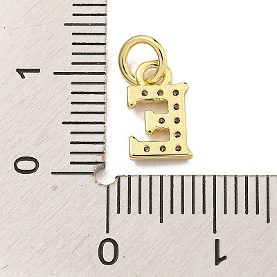 Initial Letter Brass with Cubic Zirconia Charms KK-Q814-26E-G-1
