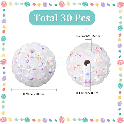 30Pcs Opaque Acrylic Beads OACR-SC0002-15-1