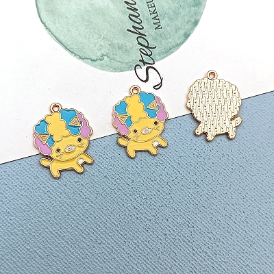 Alloy Enamel Puppy Pendants PW-WG22495-04-1