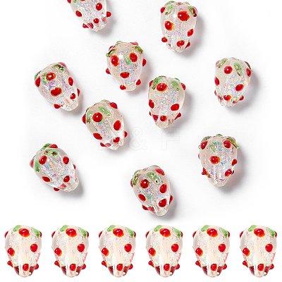 20Pcs Handmade Foil Lampwork Bumpy Beads FOIL-SZ0001-01-1