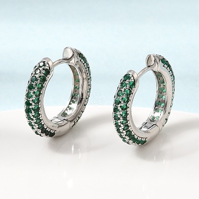 Brass Micro Pave Cubic Zirconia Hoop Earrings KK-CBA8324-24P-01-1
