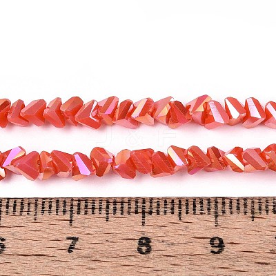Electroplate Opaque Glass Beads Strands GLAA-N022-4mm-14-1