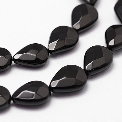 Natural Black Onyx Beads Strands G-P161-45-14x10mm-1