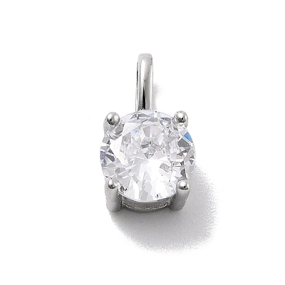 925 Sterling Silver with Cubic Zirconia Charms STER-Q004-04P-1