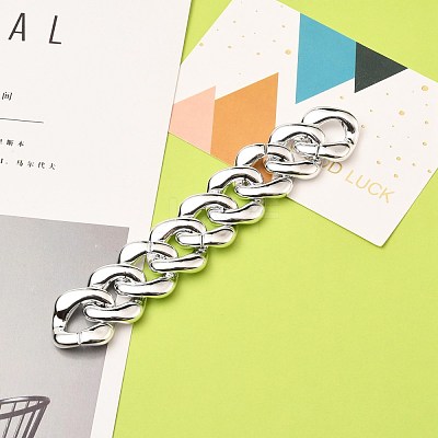 Handmade UV Plating Acrylic Curb Chains AJEW-JB00774-05-1