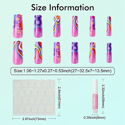 ABS Plastic Full Cover Press On False Nails DIY-CJC0006-16-1