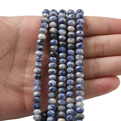 Natural Blue Spot Jasper Bead Strands G-D344-A22-1
