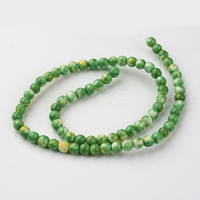 Natural Ocean White Jade Bead Strands G-G916-6mm-02-1