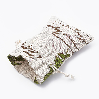 Polycotton(Polyester Cotton) Packing Pouches Drawstring Bags ABAG-T006-A14-1