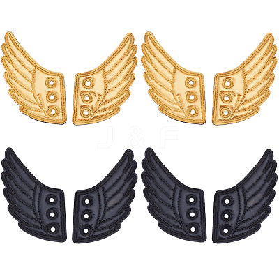 4 Pairs 2 Colors Cloth with Felt Shoe Decorations DIY-GF0009-86A-1