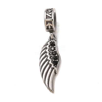 316 Surgical Stainless Steel & Rhinestone European Dangle Charms SA-CBA7555-16AS-02-1