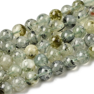Natural Prehnite Beads Strands G-G457-8mm-03-1
