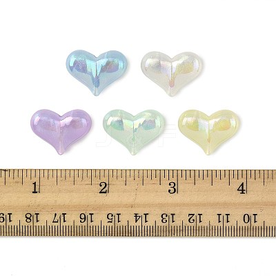 40Pcs UV Plating Rainbow Iridescent Acrylic Beads OACR-FS0002-25-1