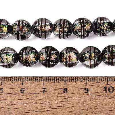 Handmade Foil Glass Lampwork Beads Strands FOIL-Q002-09D-1