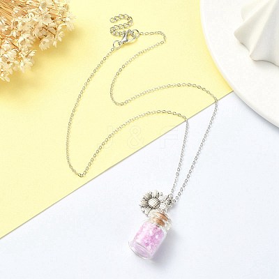 Sunflower Alloy Pendant Necklace NJEW-FZ00022-1