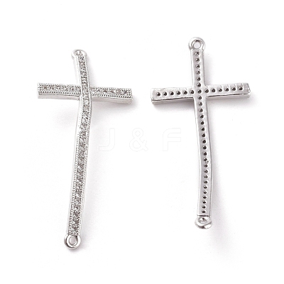 Brass Micro Pave Cubic Zirconia Links connectors ZIRC-K081-36P-1