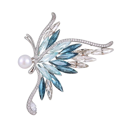 Butterfly Alloy Rhinestone Brooches for Backpack Clothes PW-WGFD049-01-1
