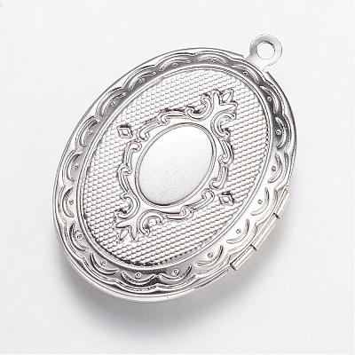Brass Locket Pendants KK-N0116-054P-1